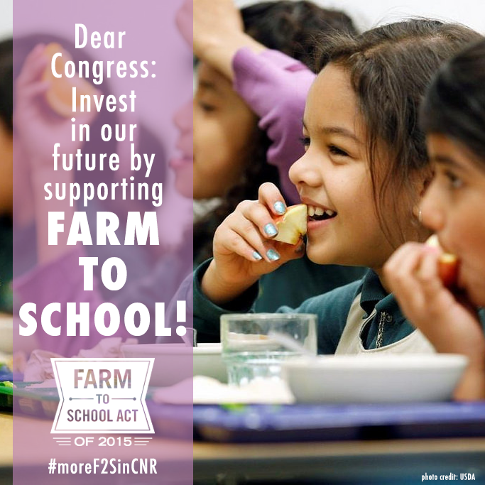 FarmtoSchool's tweet photo. TODAY is the day! Join our Big Day of Action &amp; shout out why we need #moreF2SinCNR https://t.co/uXHLN3y04a #CNR2015 https://t.co/kL5T2bQ2rp