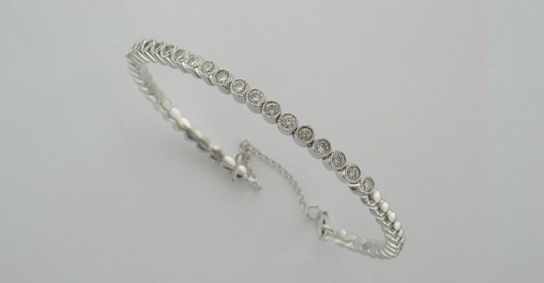 Staff pick of the week: a glimmering 14k white gold diamond bracelet for the princess in your life.