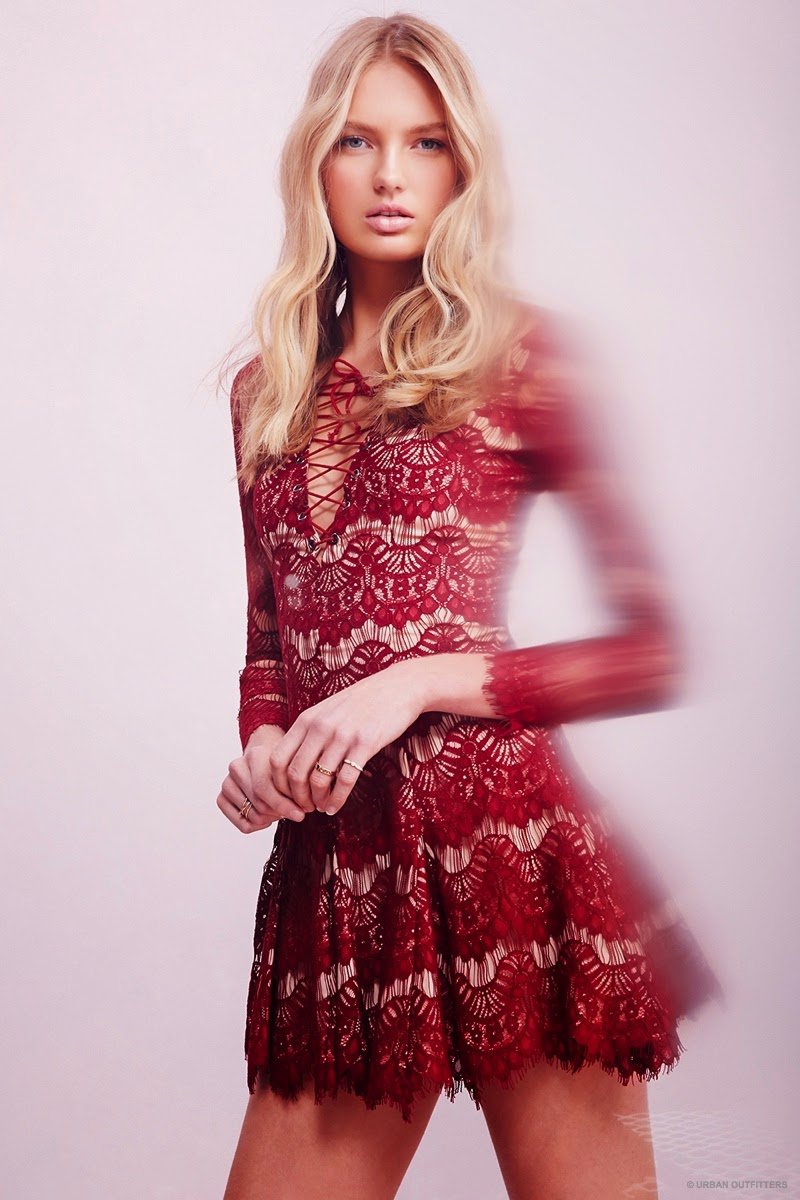 Katrina Kaif spotted in a lace dress from Urban Outfitters Valentine's Day  2015 Collection in Fitoor