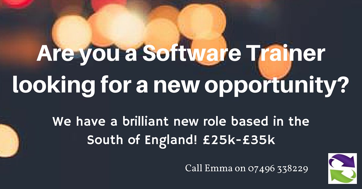 We're looking for a brilliant #SoftwareTrainer for an exciting new role! Call Emma on 07496 338229 #education #jobs