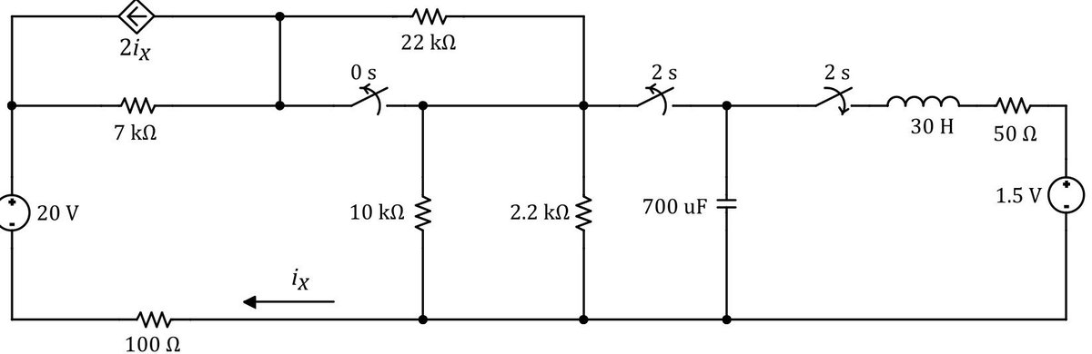 miguelaltuve's tweet image. #CircuitChallenge 5: +2 en Quiz6, determine el voltaje que tendrá la resistencia de 50 ohm a los 3 s? #CircMediElec1