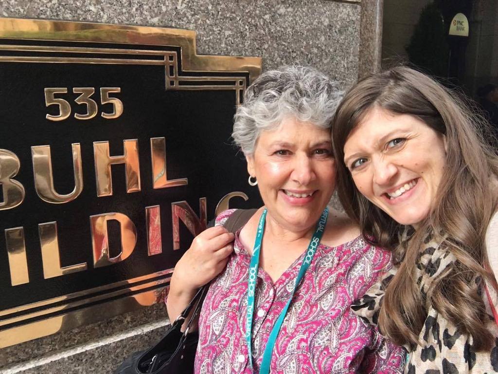 kindercraze's tweet image. Walking to lunch during #MANS2015. My mom and I couldn&apos;t resist a walk through the Buhl Building lobby. Thinking of…