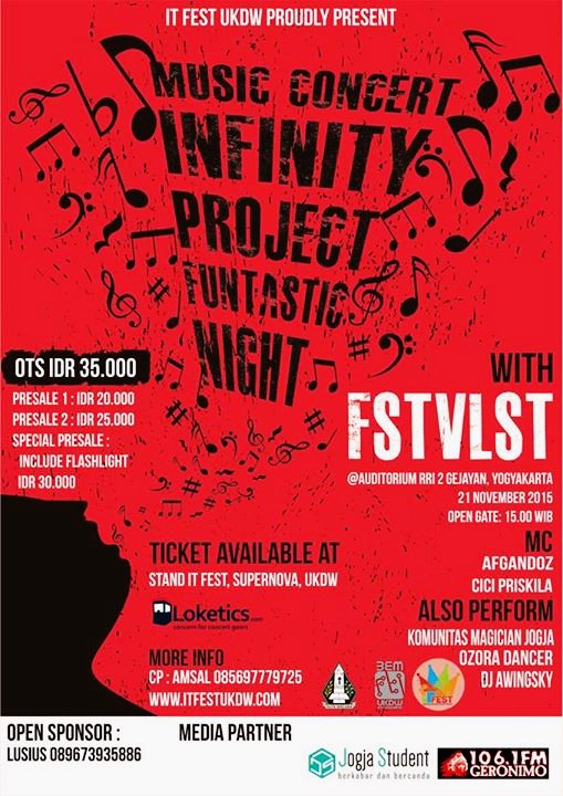 #jogja <a href="/ITFEST_UKDW/">ITFEST UKDW</a>: 21/11/15 15.00 Konser "Ifinity Project" w FSTVLST di Audit RRI 2 gejayan | 35K