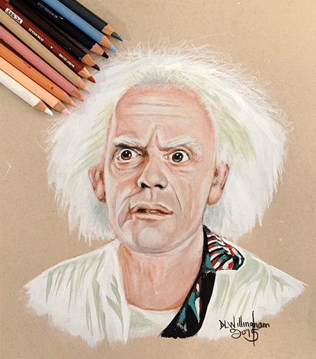 Happy Birthday Christopher Lloyd \"Doc\" 9x12 drawn live today, on my YouTube channel shortly! 