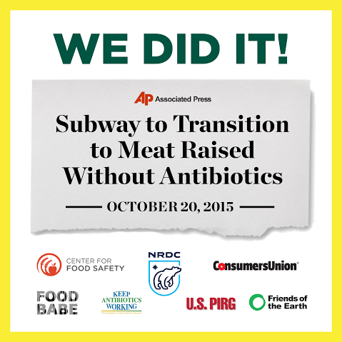 KAWcoalition's tweet photo. #GoodJobSubway for setting a timeline for #antibiotic use by meat suppliers https://t.co/23jSKh4UOl https://t.co/LhmS80wxBG #foodsafety