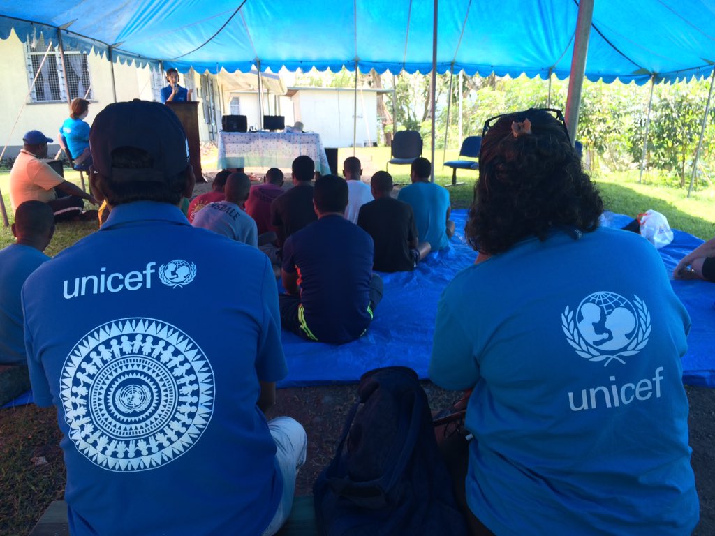 #UN70 @UNICEFPacific  representative @rightsforthem speaks to young men of juvenile rehabilitation centre in Suva