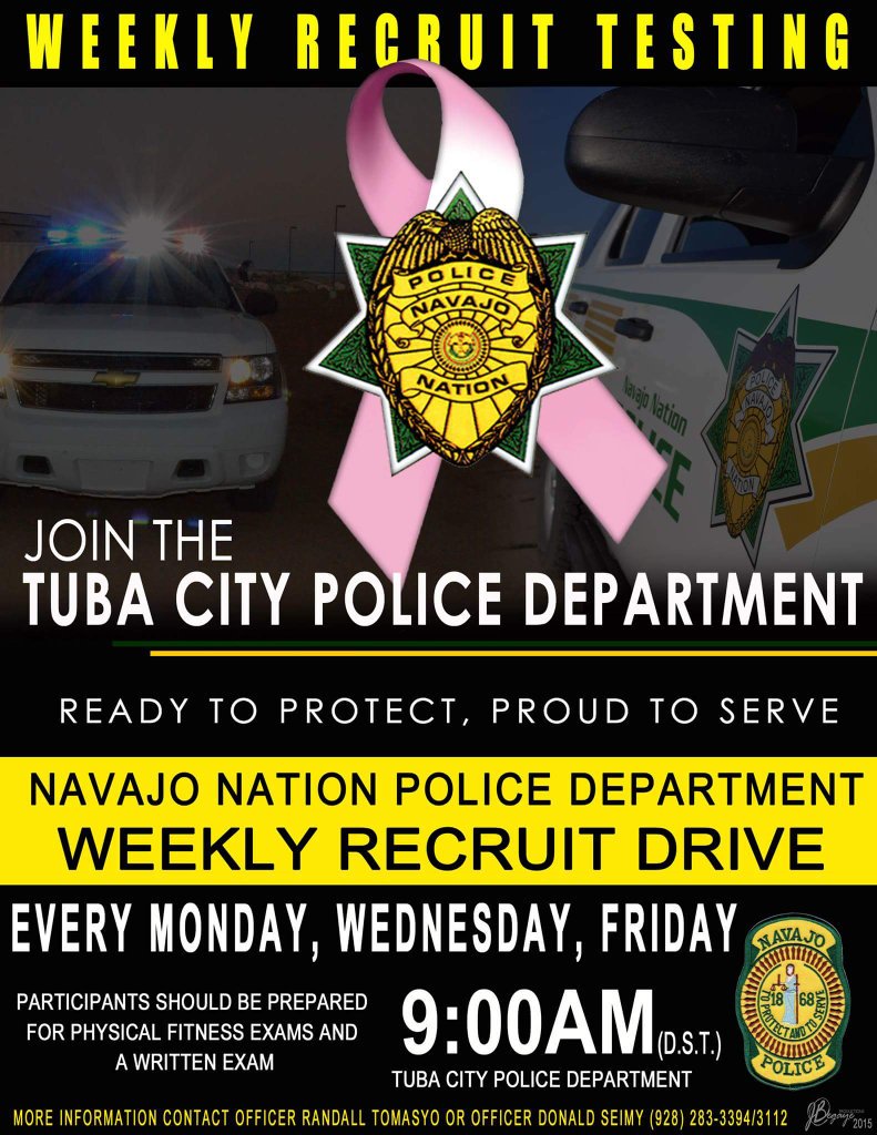 TUBA CITY POLICE DEP on Twitter "Weekly Recruit Testing! Contact a