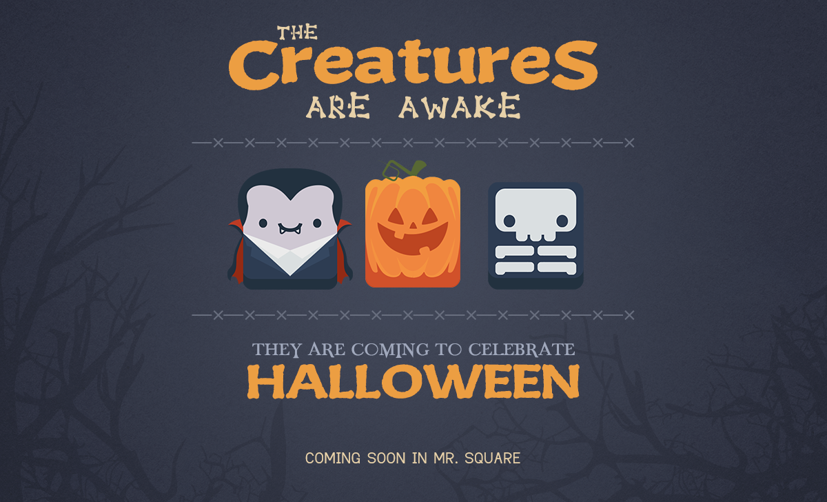 LudicSide's tweet photo. Hey fans of Mr. Square! The Halloween update is coming, are you ready? #MrSquare #indiedev #puzzle https://t.co/Ln8c8KUio5