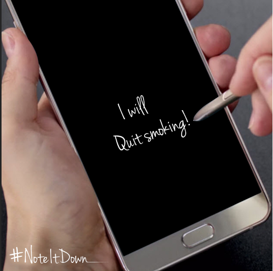 SamsungGulf's tweet image. #NoteItDown and it will be easier to achieve! Mention your friends who are 
struggling with the bad habit of smoking