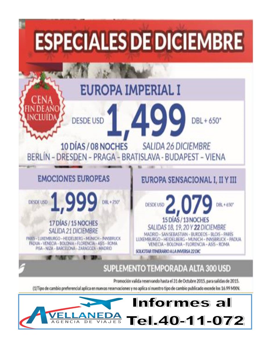 Viajesave01's tweet photo. ""ESPECIALES DE DICIEMBRE""" https://t.co/EncElY4eG9