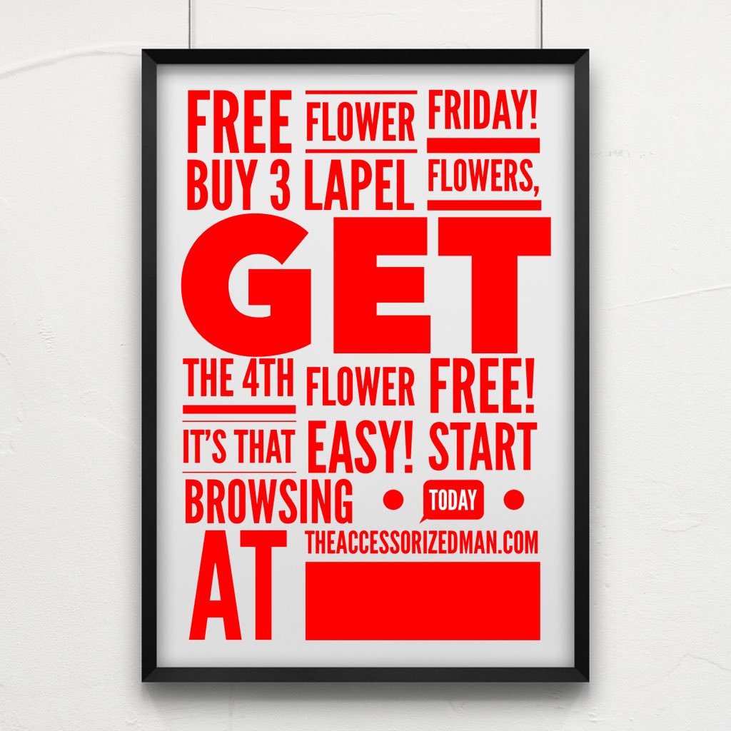 TheAccessorized's tweet image. Tomorrow is Free Flower Friday!  #Buy 3 lapel flowers, get the 4th free!  #shop today at TheAccessorizedMan.com!