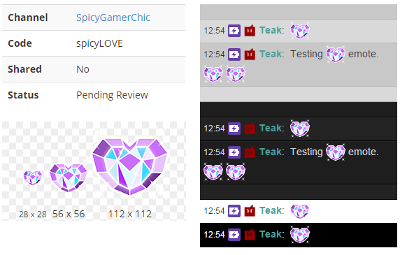 New emote: spicyLOVE -- hopefully will be live in channel soon *crosses fingers*! NEW Merch Design Preview!