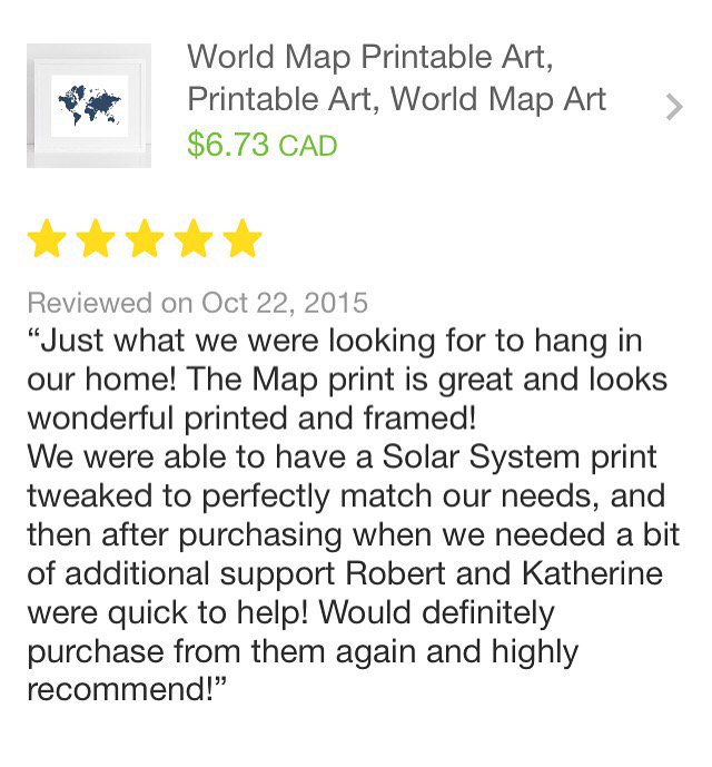 We are always so pleased to receive wonderful reviews. Makes us feel all warm and fuzzy inside. #etsysuccess #etsy