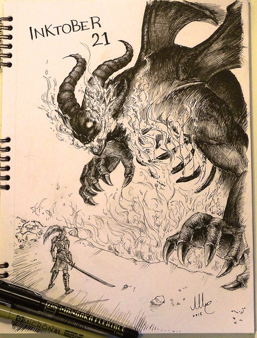 21th INKtober. An original piece inspired by DarkSouls #inktober #inktober2015 