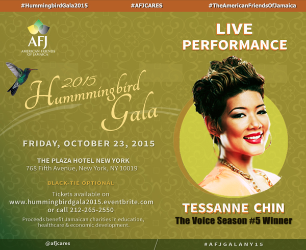 tessanity's tweet photo. #NewYork @Tessanne is here!  #HumingBirdGala2015 #LivePerformance // @The_AFJ //  @ThePlazaHotel  #AFJCares https://t.co/2RDGOrauo8