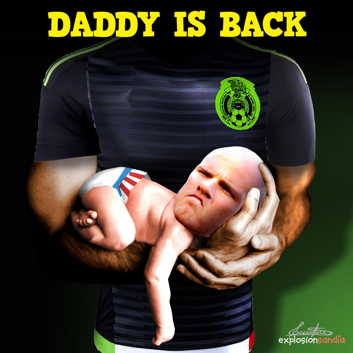 'Daddy is Back', es el #Livecartton de <a href="/ExplosionSandia/">Explosion Sandia</a> sobre la victoria de México contra EU record.mx/1OtCRzA