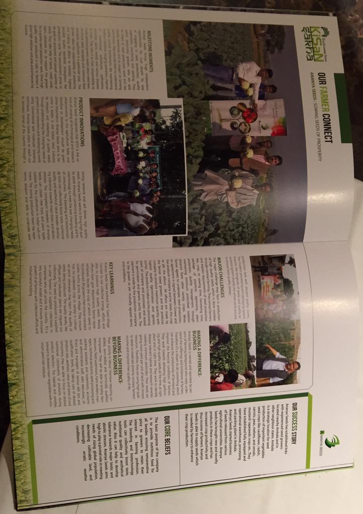 Economic Times Coffee Table Book featuring Ananya Seeds..