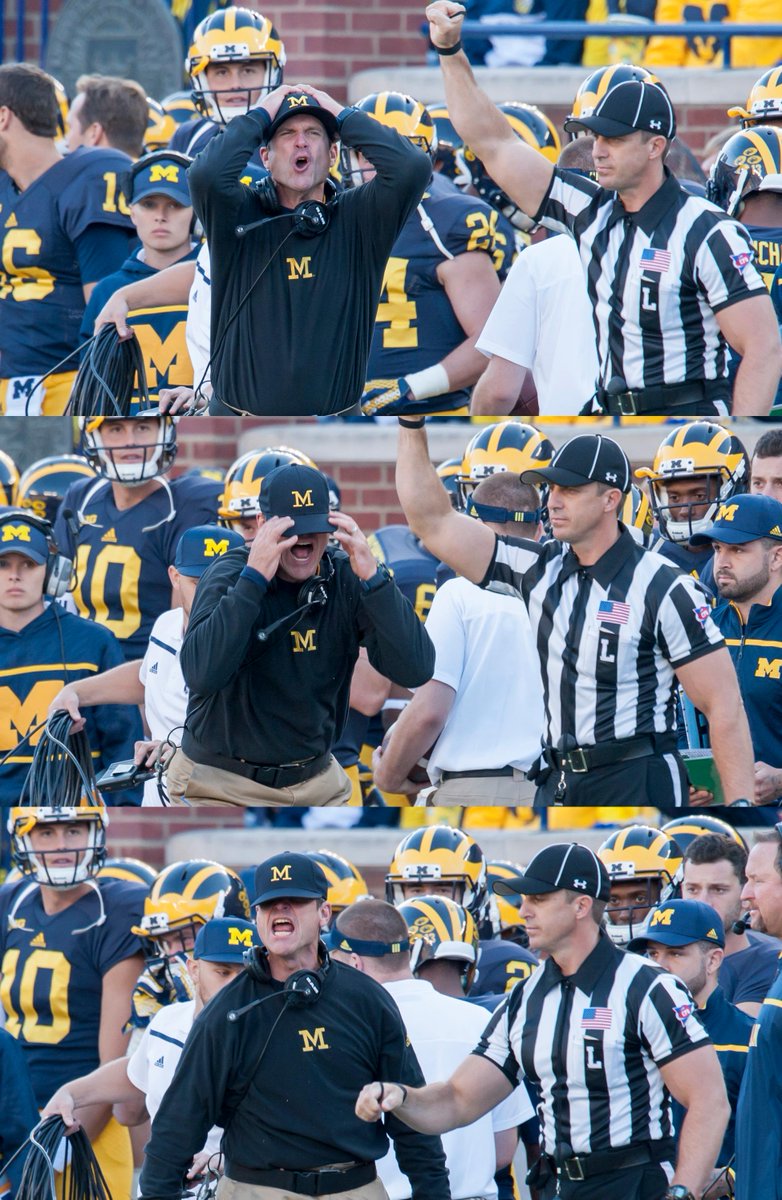 DavidGuralnick's tweet photo. Couldn't resist doing this. You'd think they were losing by a point. @CoachJim4UM @umichfootball @chengelis http://t.co/EXJ8CtTpPK