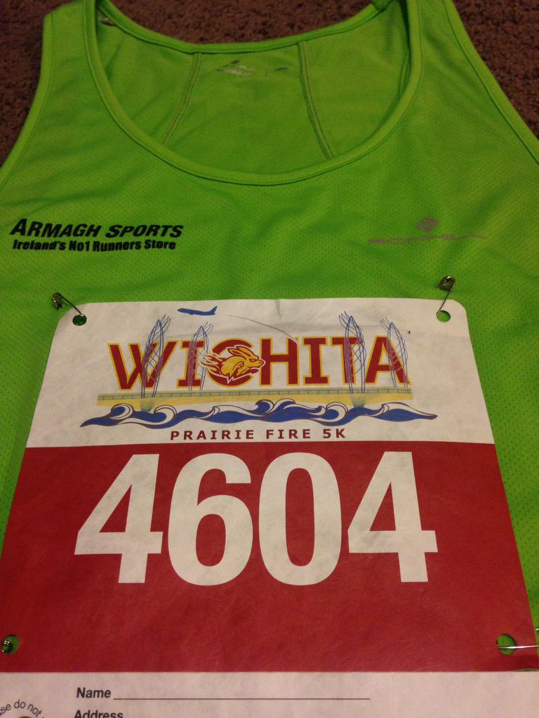 #PrairieFire 5km to test the fitness tomorrow. Thanks <a href="/ArmaghS/">Armagh Sports</a> for supporting me!