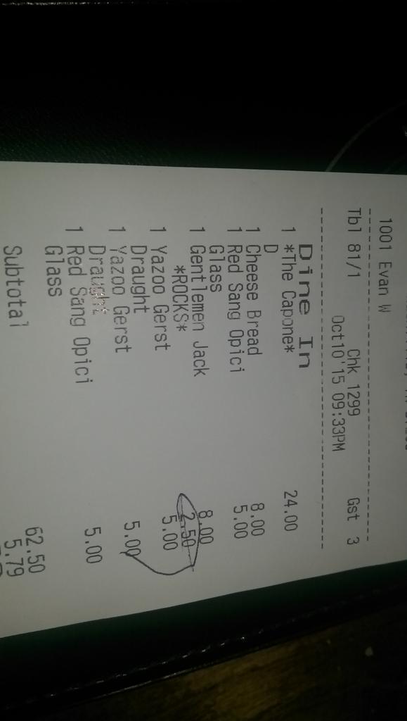 PSU_Lindell's tweet photo. @312PizzaCo  $2.50 for rocks?  Kinda silly if you ask me. http://t.co/oRDajQmvLS