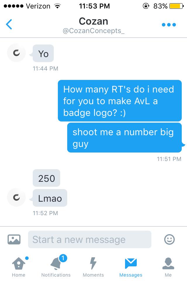 Outragge's tweet image. 250 retweets and @CozanConcepts_ will make My org (AvL) a badge logo! i know we can do it help me out boys!! RT Plz!