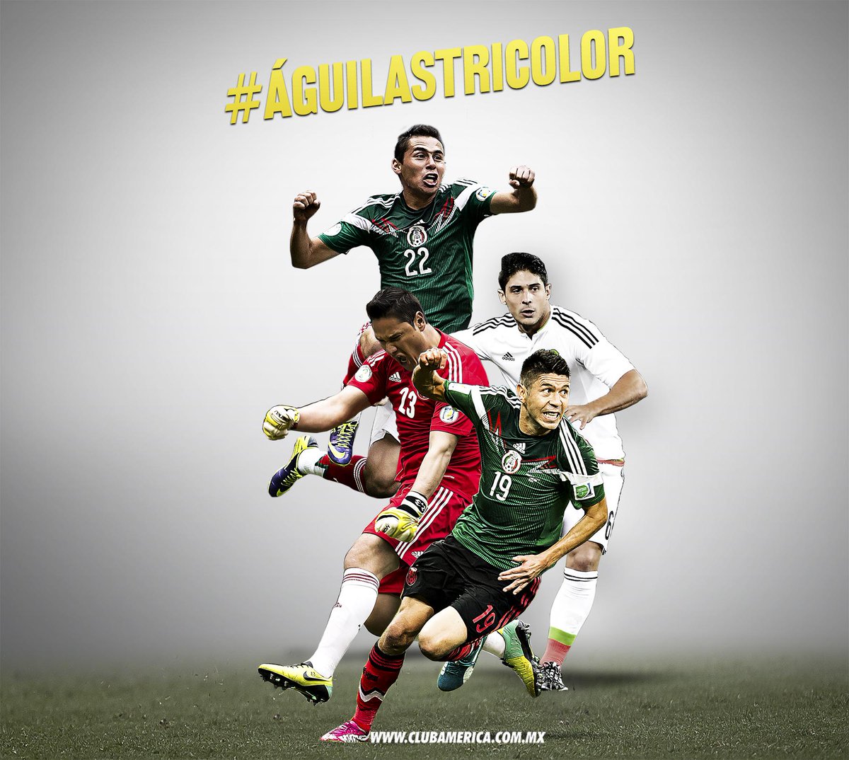ClubAmerica's tweet photo. Felicitamos a @miseleccionmx y a nuestras #ÁguilasTricolor por conseguir el pase a la Copa Confederaciones #Rusia2017 http://t.co/Rftwll07DN