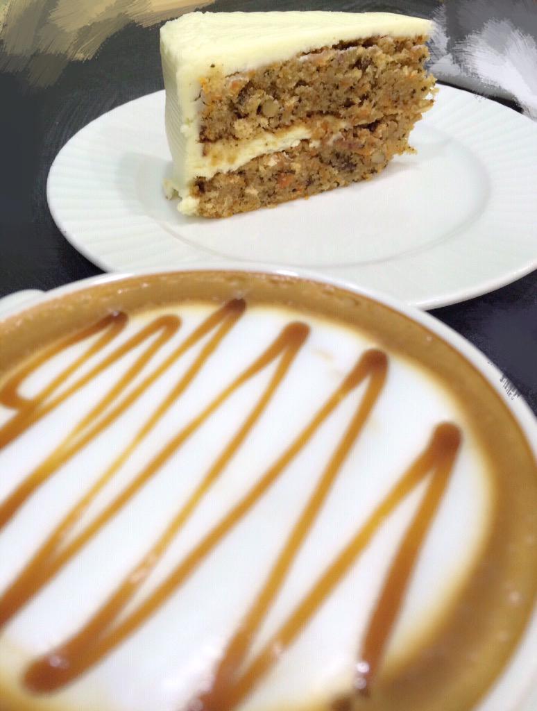 Satisfy your cravings with Carrot Cake and any Hot Coffee for 30 AED <a href="/Booncoffee/">BoonCoffee</a> #organic #bakerandspiceme #MyDubai