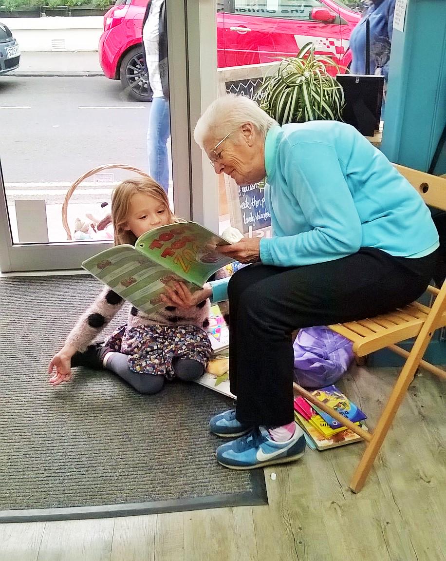 Yesterday Nancy came along and read to children in the shop.as part of our #ReadOnGetOn campaign. Thanks Nancy!