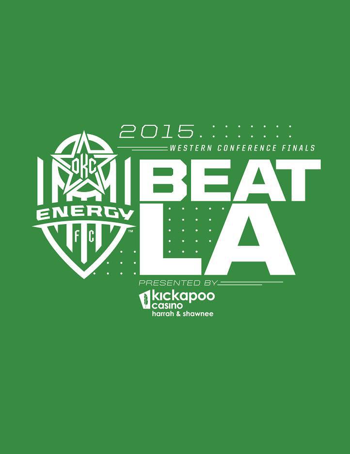 OKCforSoccer's tweet photo. The first 5000 fans through the gates will receive this TShirt from @KickapooHarrah &amp; @KickapooShawnee #uslplayoffs http://t.co/PPiR0k3Z86