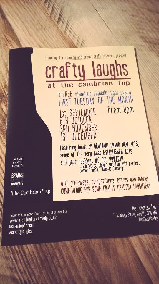 standupforcom's tweet photo. @TheCambrianTap #CraftyLaughs was great on Tues! Packed house! Great acts! Thanks to the staff for a great night! http://t.co/OuR2DKPyqj