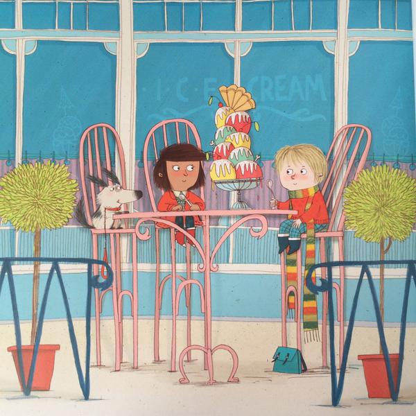 jabberworks's tweet photo. Ice cream sundae time! Illustration by Kate Hindley @hindleyillos #OliverandPatch @clairefreedman #picturebook http://t.co/eWsO8otey6