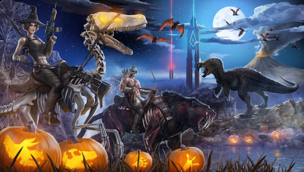 GameSpot's tweet photo. PC dinosaur game Ark's Halloween update lets you fight zombie dodo birds. http://t.co/Hawt7Tm5XT http://t.co/tn4QhSlEJB