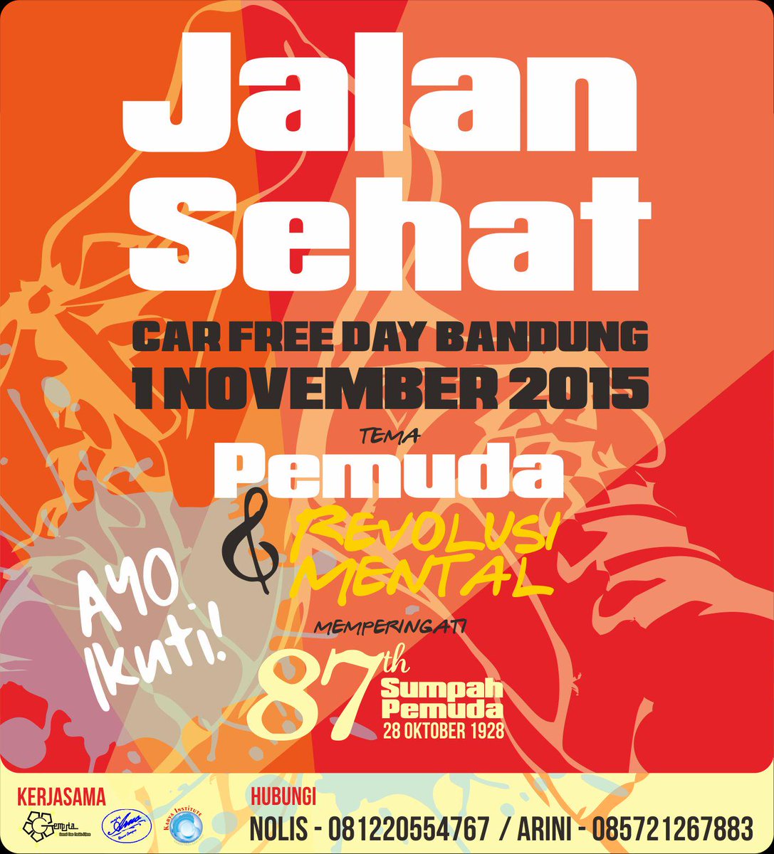 Yuks.. Guys.. Kt JPS brng.. Alias jln pg sht. Mau gbng?Bsa .. Tnggl tweet. Dlm rngka mmpringti smpah pemuda!!!