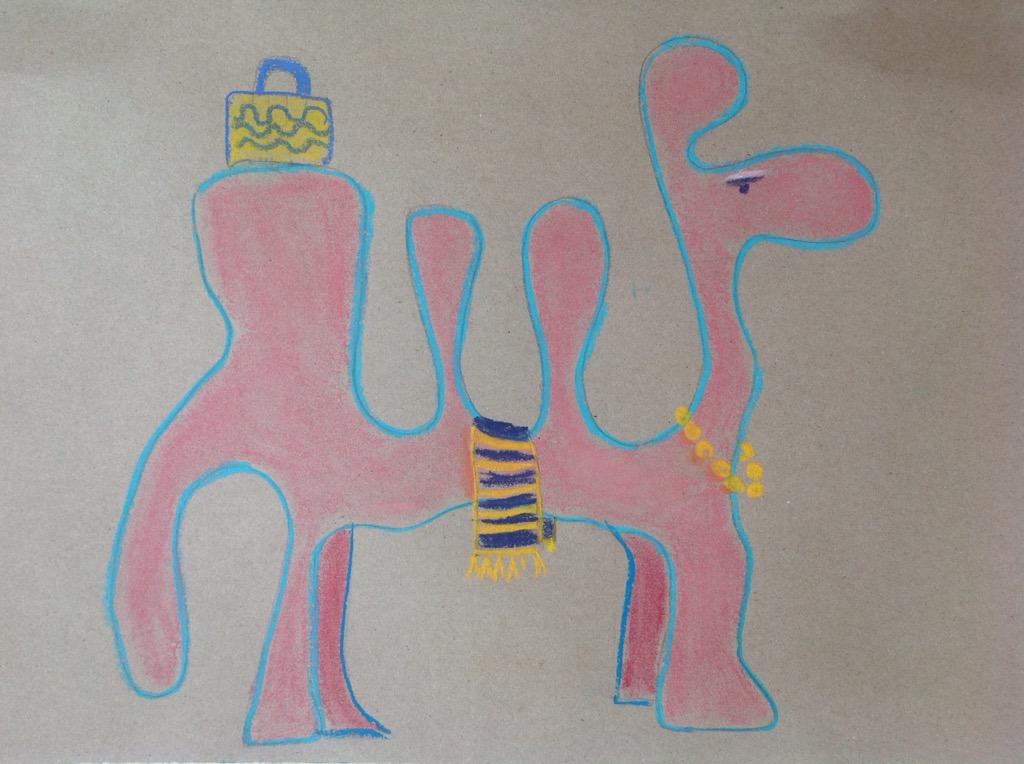 EdeltrautBlome's tweet photo. Julunda, ready for shopping;-) #draw2live #DrawingNow_2015 #art http://t.co/axnDUbpuIt