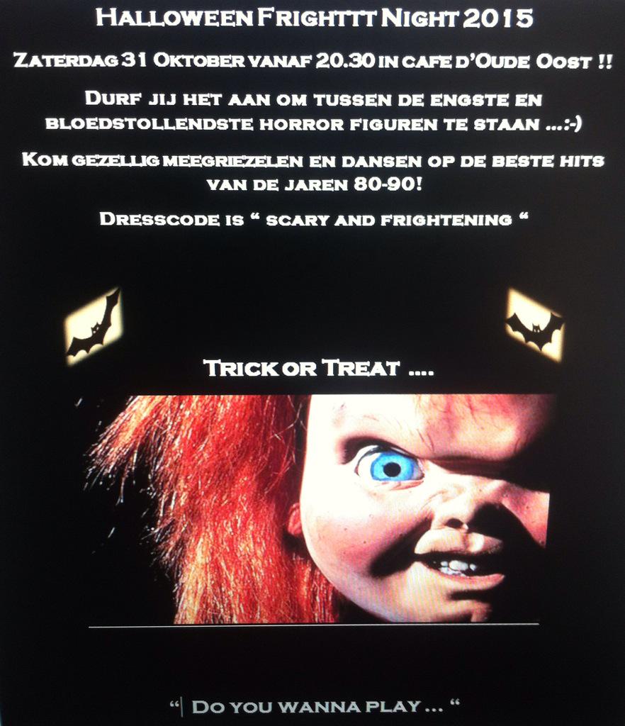 JBonenberg's tweet photo. Zet de datum vast in je agenda voor dit gruwelijk gave feest !
Griezelen, dansen en genieten @DoudeOost in Grou 👻🎃👻 http://t.co/IobrNOJK7Q