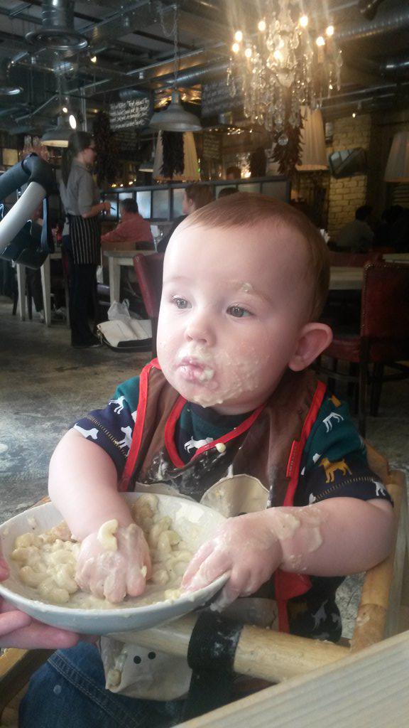 loldone's tweet photo. My hungry little monkey Enjoying the macaroni cheese @BillsRestaurant liverpool one #DinnerAtBills http://t.co/SAbSErjahr