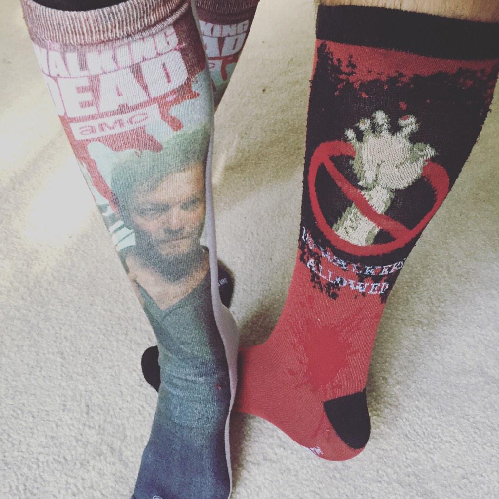 AccordingToMags's tweet photo. What Football? This is our Sunday team gear. #DarrylNation #claimed #TWDPremiere @wwwbigbaldhead @AMCTalkingDead http://t.co/56nlWs6KZ2