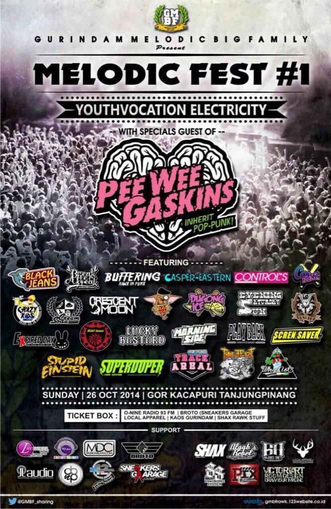 Ini acara tahunan kita yang terhebot MELODIC FEST #1 *YOUTHVOCATION ELECTRICITY* specialguest •PEE WEE GASKINS•