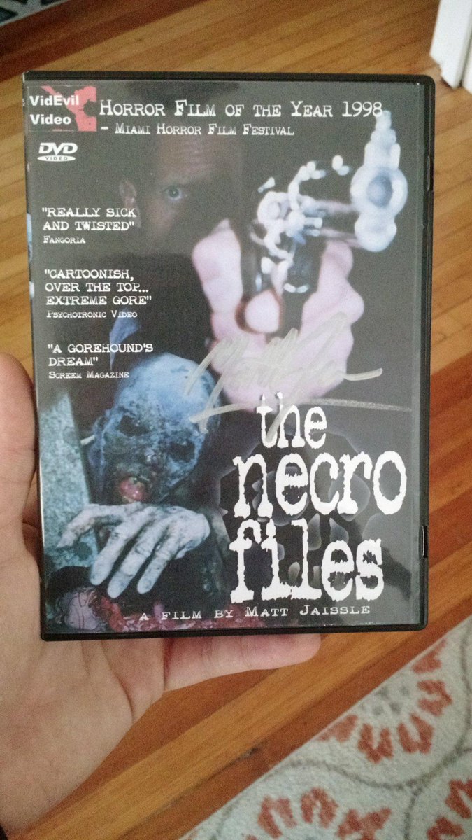 2ndClassPodcast's tweet image. My copy of #NecroFiles came in signed by #MattJaissle! Excited to watch this one. #bmovies #secondclasscinema