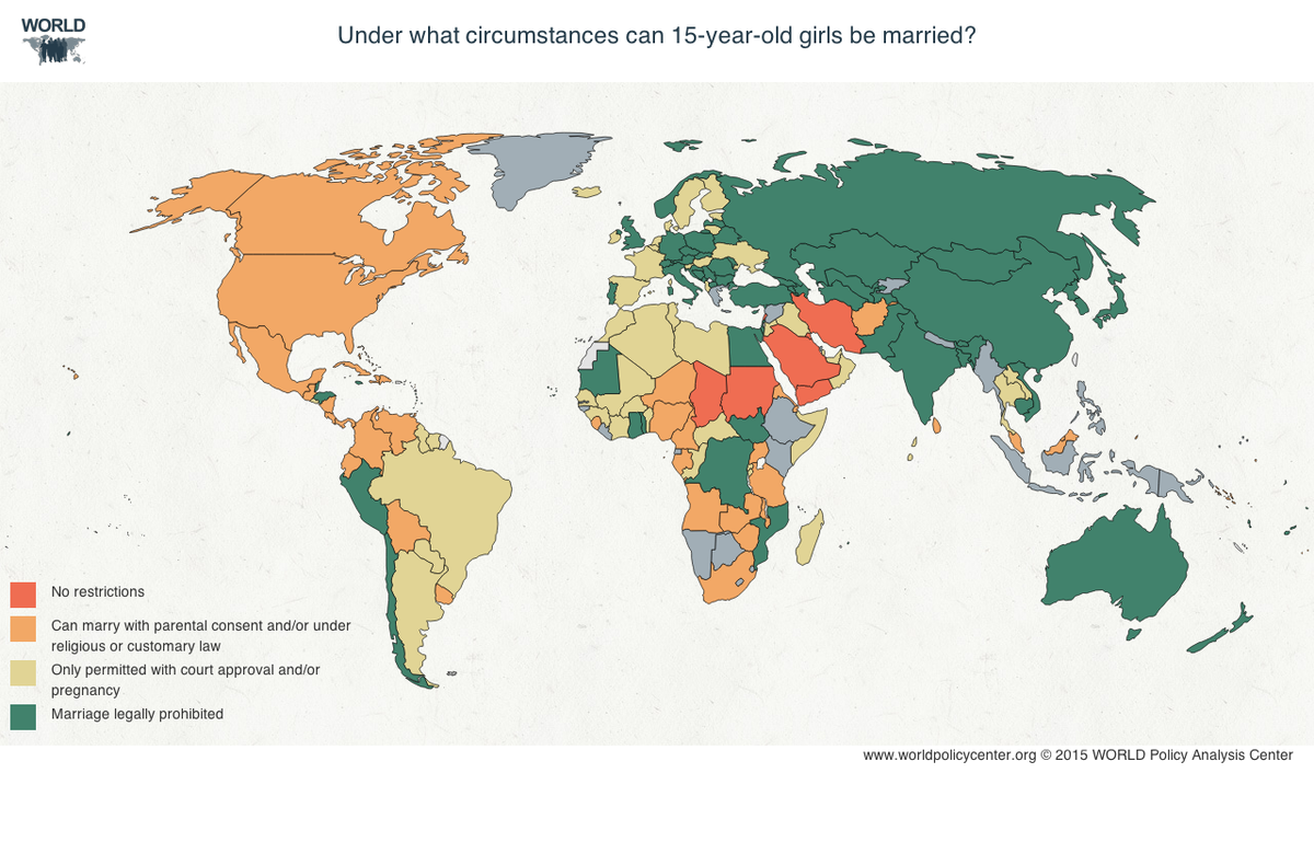 WPolicyCenter's tweet photo. This year alone, an estimated 5 million girls under 15 will be married, many of them legally #MyLifeAt15 #IDGC2015 http://t.co/ChXIpnUFiR