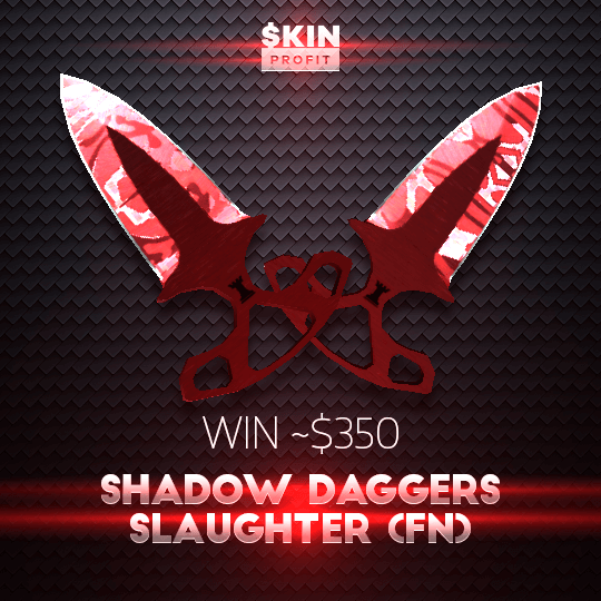 SkinProfit's tweet image. New giveaway! RT + Follow to win Shadow Daggers Slaughter Factory New - visit skinprofit.com/app/raffle to enter!