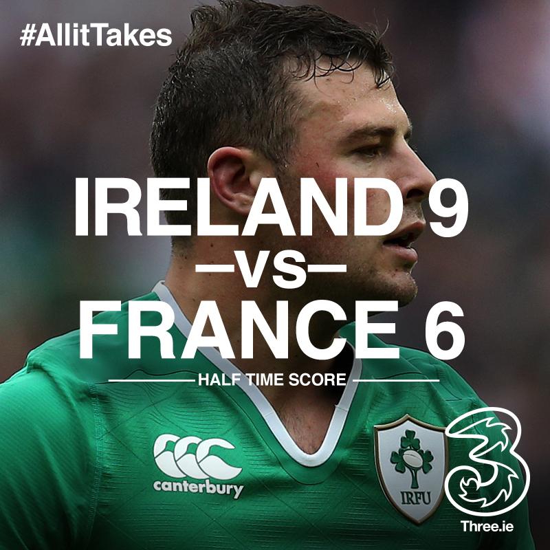 Ireland edge the lead in a ferocious first half in Cardiff. #AllitTakes #IREvFRA