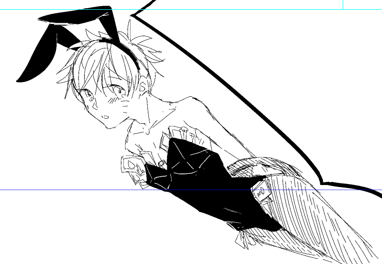 波(背景)に飽きてた。深夜の欲望のままにバニーナルト描いてた。ナルトはバニーちゃんでも似合うんだよきっとそう。 