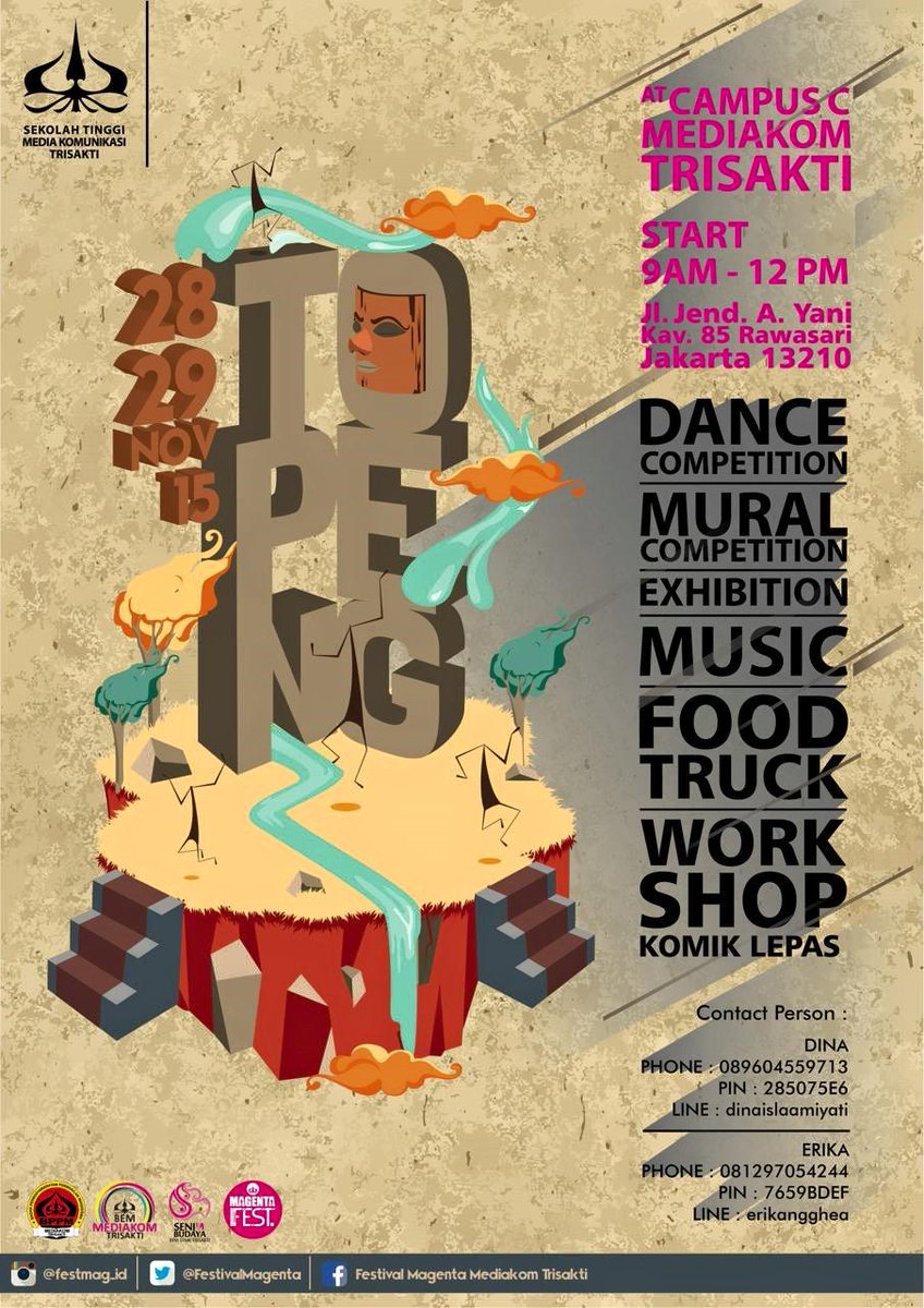 Silahkan daftarkan Band | Tim mural | &amp; Tim tari kalian di acara ini Berhadiah loh untuk juara 1 - 2 - 3 langsung aja