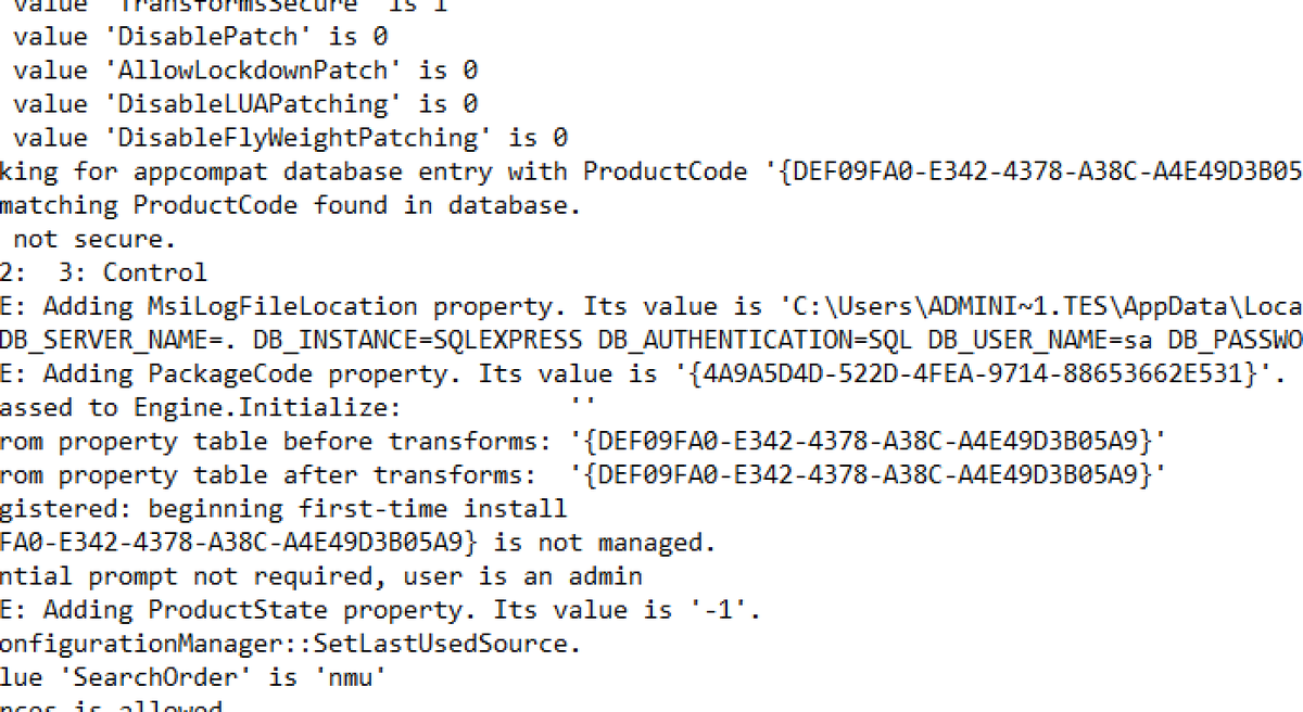 railroadmanuk's tweet photo. Deconstructing installer log files to silent install, because vendor documentation does not detail how :( #docfail http://t.co/Z65IETNSxQ
