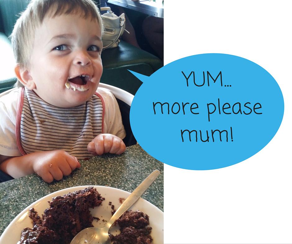 JoeyZiadi's tweet photo. Just like any little 2yr old - Joey loves ice-cream and chocolate cake! http://t.co/U6Vk0JHTON