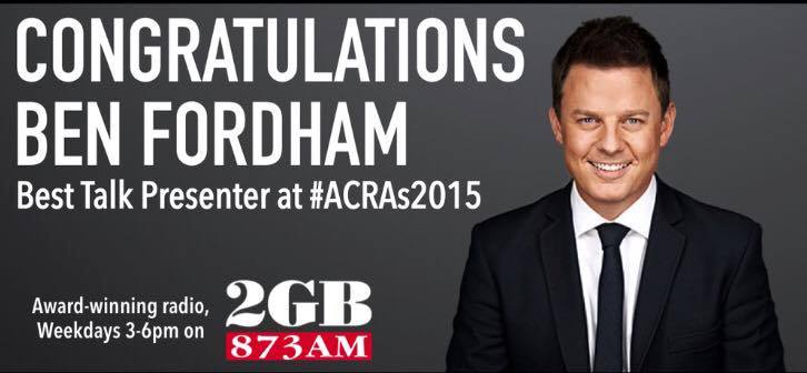 2GB873's tweet photo. Congratulations to #acras2015 winner @BenFordham! See the full list of 2GB winners here: http://t.co/WEUc0ij7kk http://t.co/sOtGd5itxM