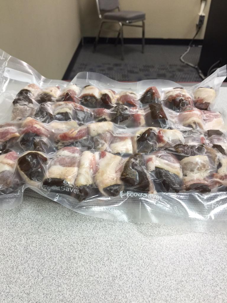 coachtotaro's tweet photo. Tonight's shoutout goes to @HoralekRyan for bringing me back Deer meat wrapped bacon! #KCFresh http://t.co/BN3HNFB7Ht