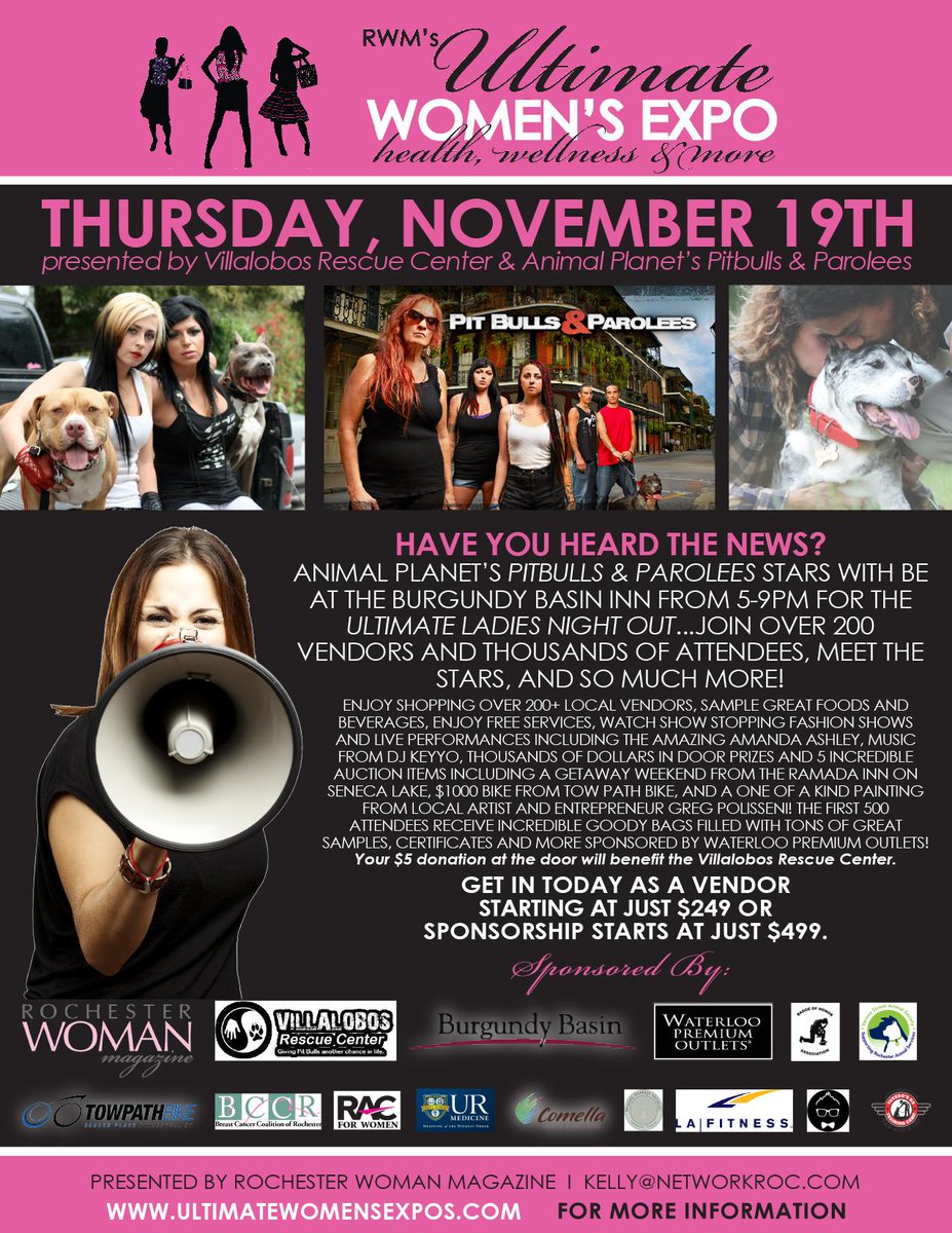 Have you heard the news? RWMs Ultimate Womens Expo has gone to the dogs!!! #PitBullsandParolees