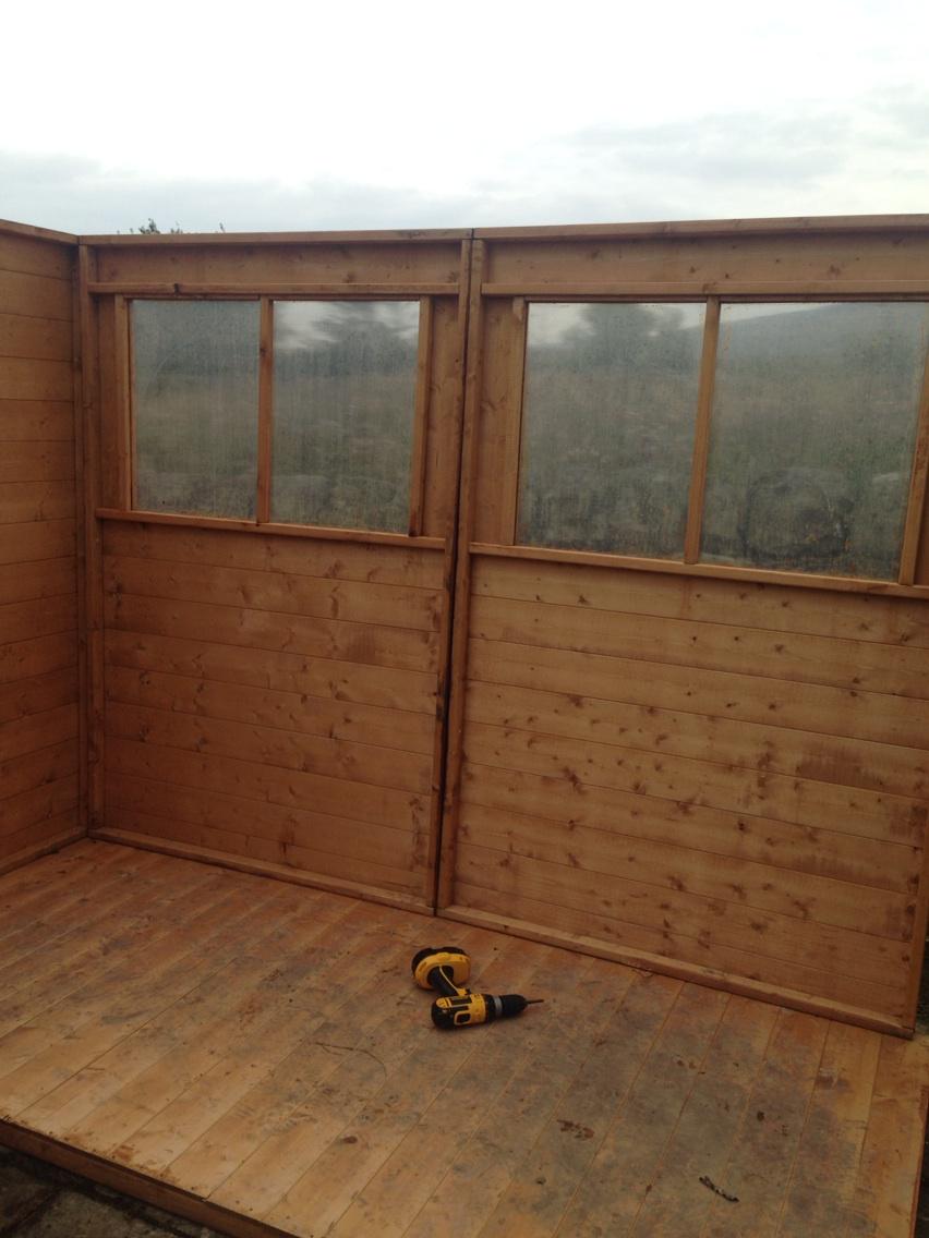 grannyapperley's tweet photo. Day 20. Bit of team building in the garden as we erect the shed. #100happydays http://t.co/3dDHqC2VPF